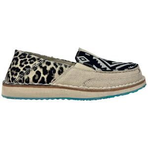 Jen Women Slip on Sneaker Leopard Aztec Cream Black